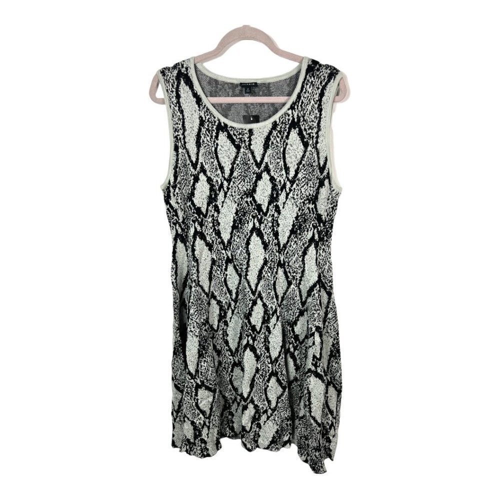 Torrid‎ Womens 2 Plus Size Snakeskin Print Knit Sleeveless Fit Flare Dress Black